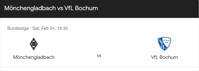 B. Monchengladbach vs Bochum