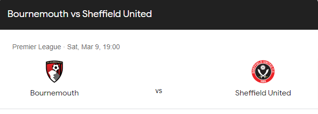 Bournemouth vs Sheffield United